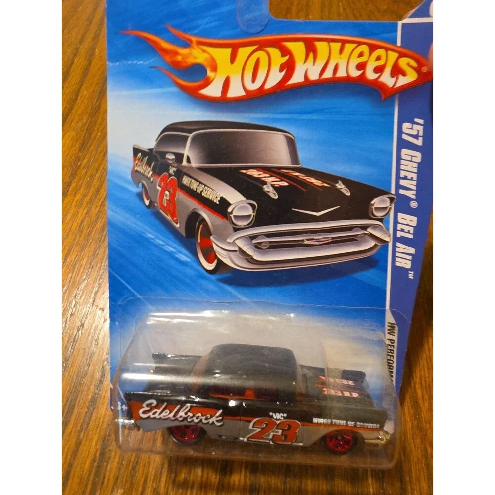 HOT WHEELS 2010 '57 CHEVY BEL AIR EDELBROCK - HW PERFORMANCE BLACK